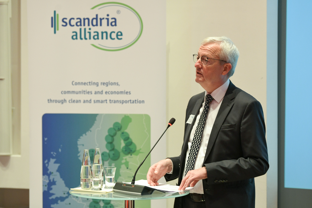 Minister Guido Beermann, Chairperson of the Scandria Alliance, during the General Assembly in Potsdam on 7 October 2022