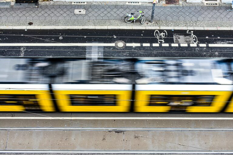 Tram and bike lane in Berlin (photo by Sebastian Schuster on Unsplash)